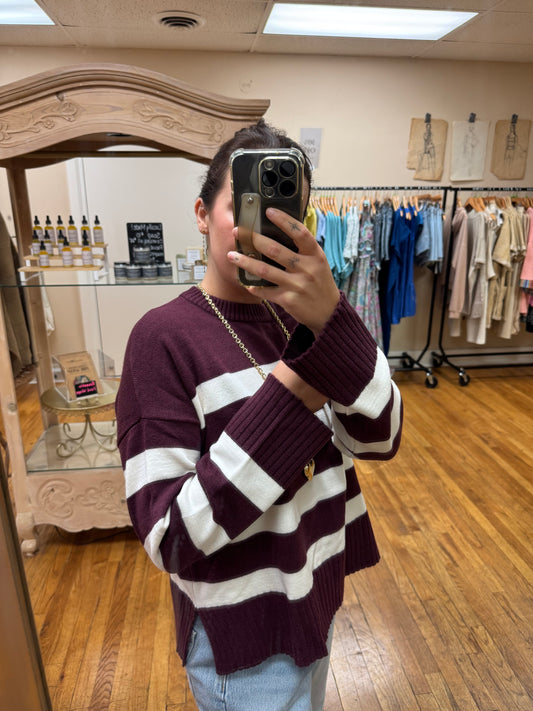 Berry Striped Sweater