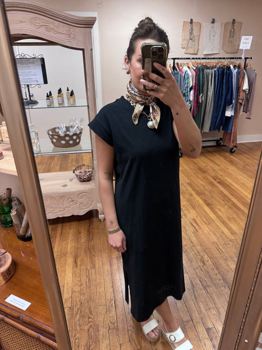 Casual Black Midi Dress