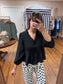 Black Ruffled Blouse