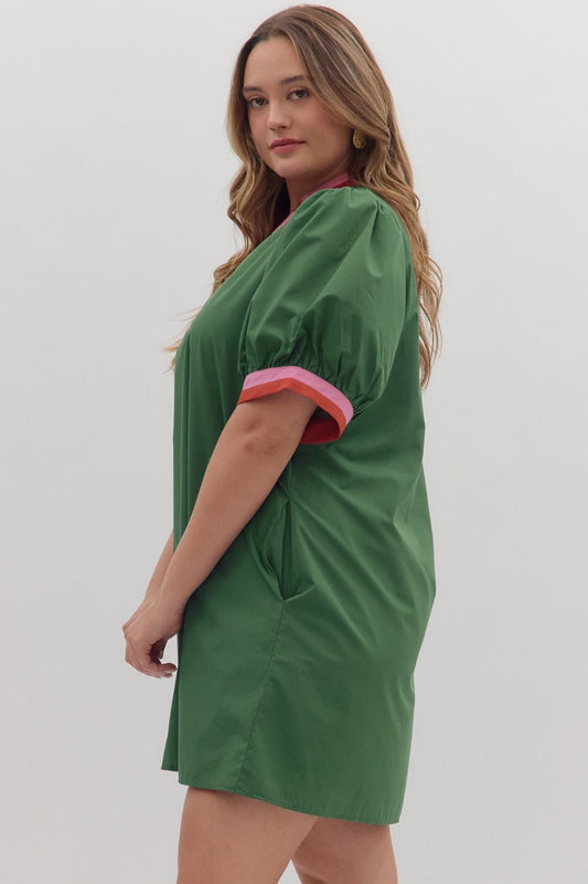 Puff Sleeve Mini Dress