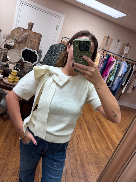 Cream Bow Sweater