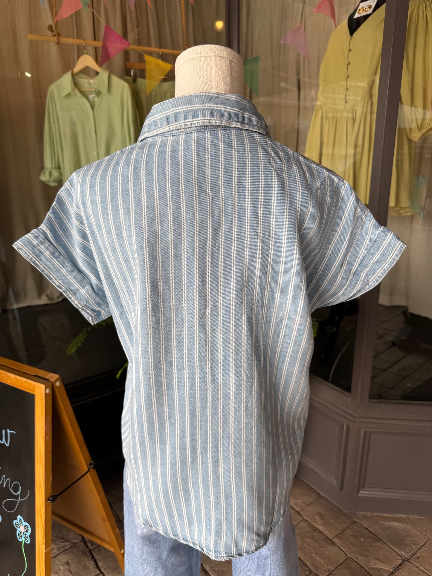 Striped Chambray Button Down