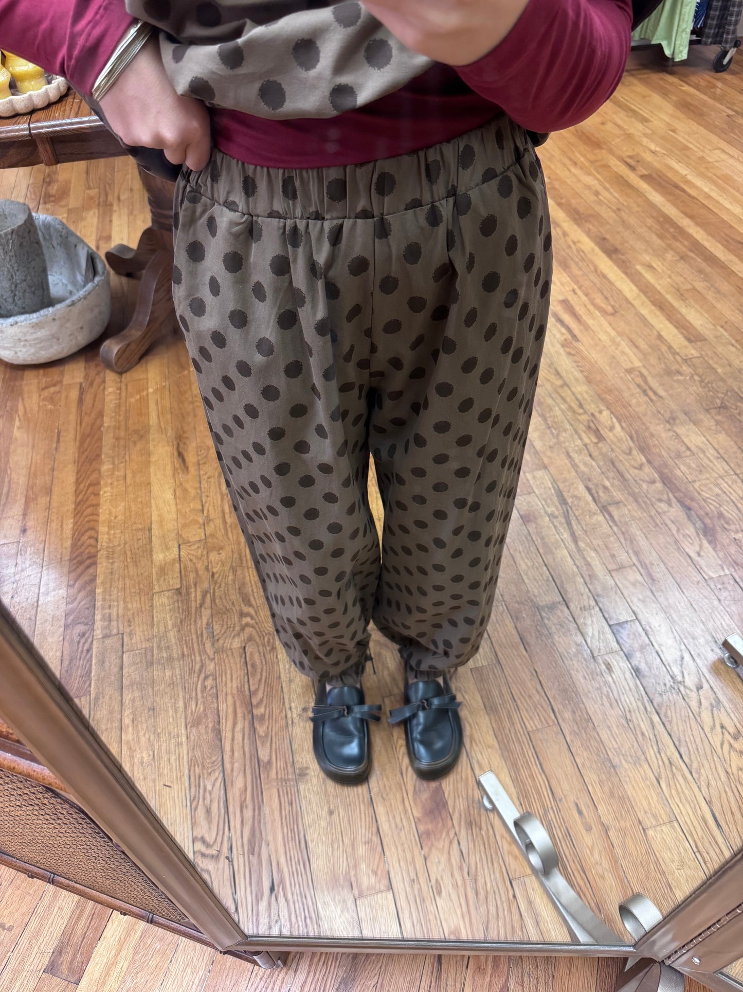 Cinched Polka Dot Pants