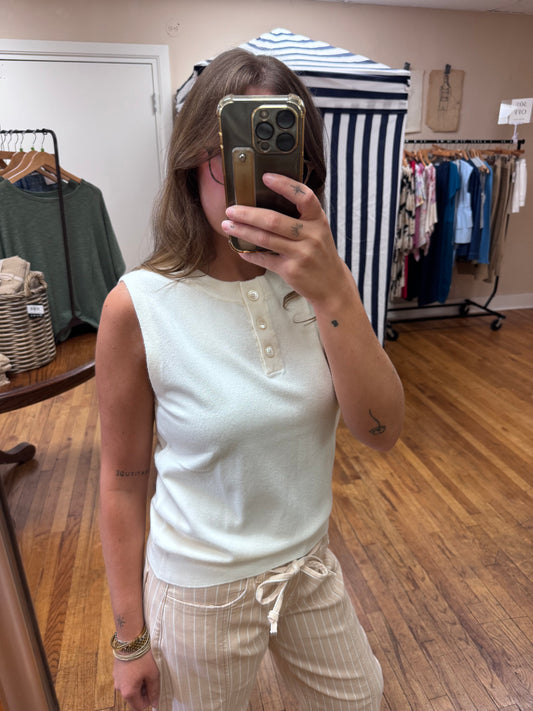 White Sleeveless Sweater