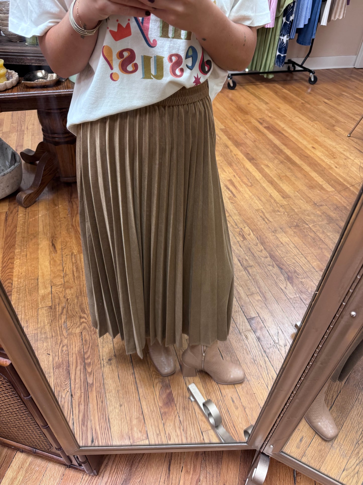 Pleated Midi Skirt