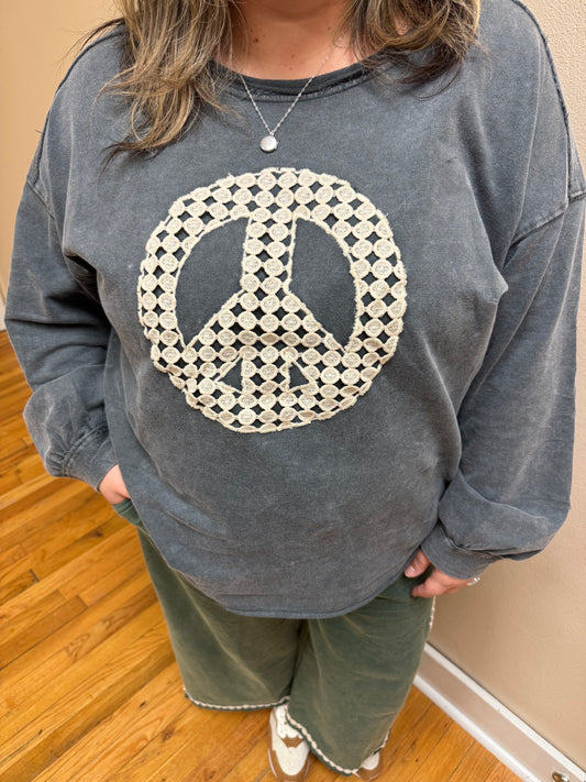 Charcoal Peace Pullover