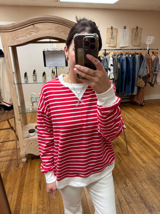 Red Striped Pullover