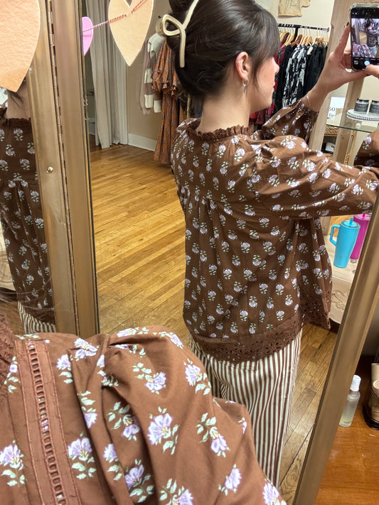 Cocoa Floral Blouse