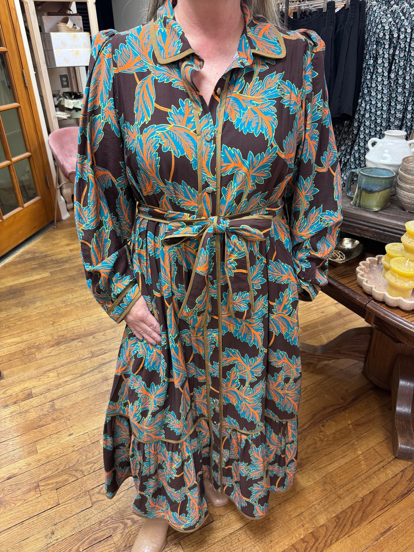 Brown Floral Maxi Dress