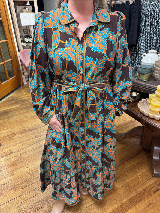 Brown Floral Maxi Dress