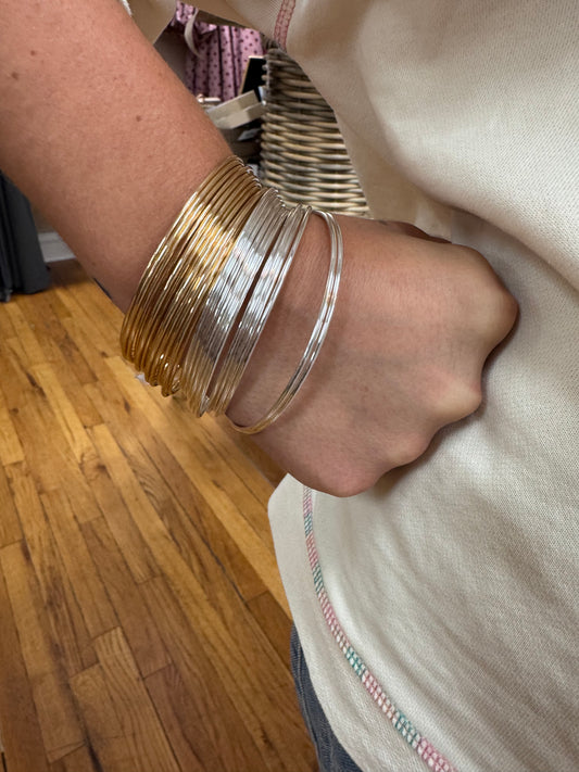 12 Metal Gold Bangle Bracelets