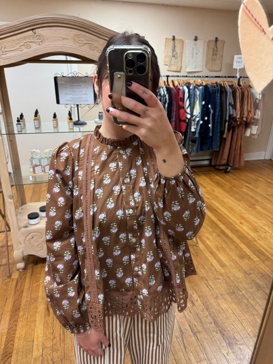 Cocoa Floral Blouse