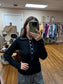 Collared Ribbed Knit Top