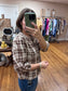 Brown Plaid Blouse