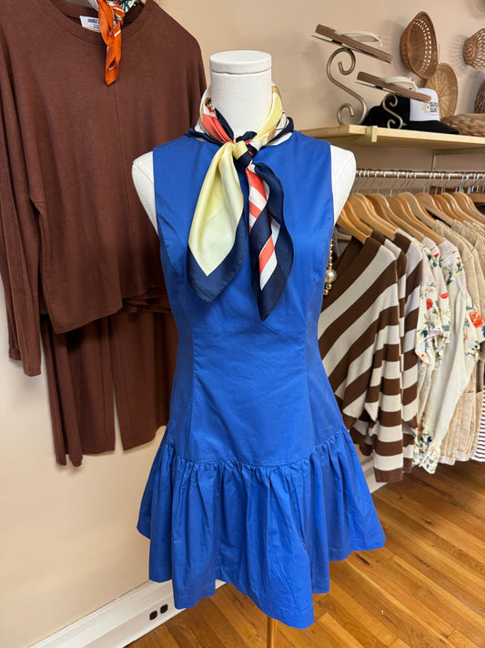 Blue Fit & Flare Dress