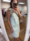 Striped Denim Overall Dress