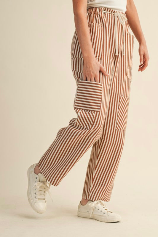 Camel Barrel Leg Pants