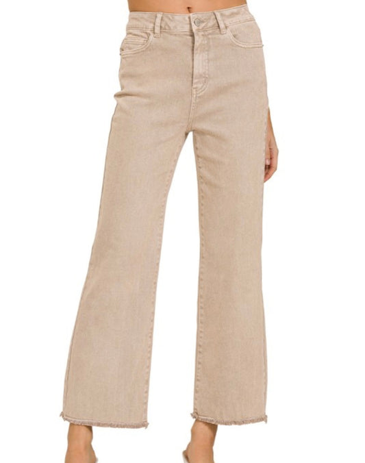 Acid Wash Wide Leg Pants