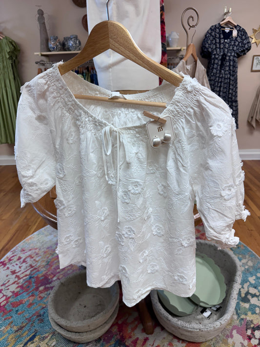 Ivory Floral Blouse