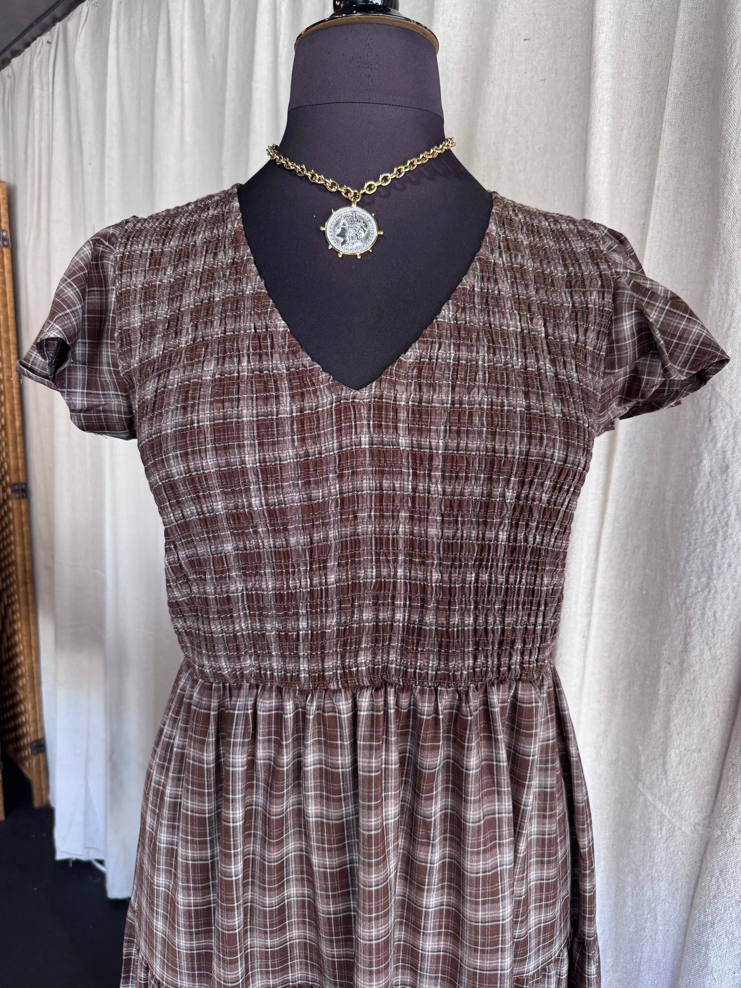 Smocked Plaid Dress