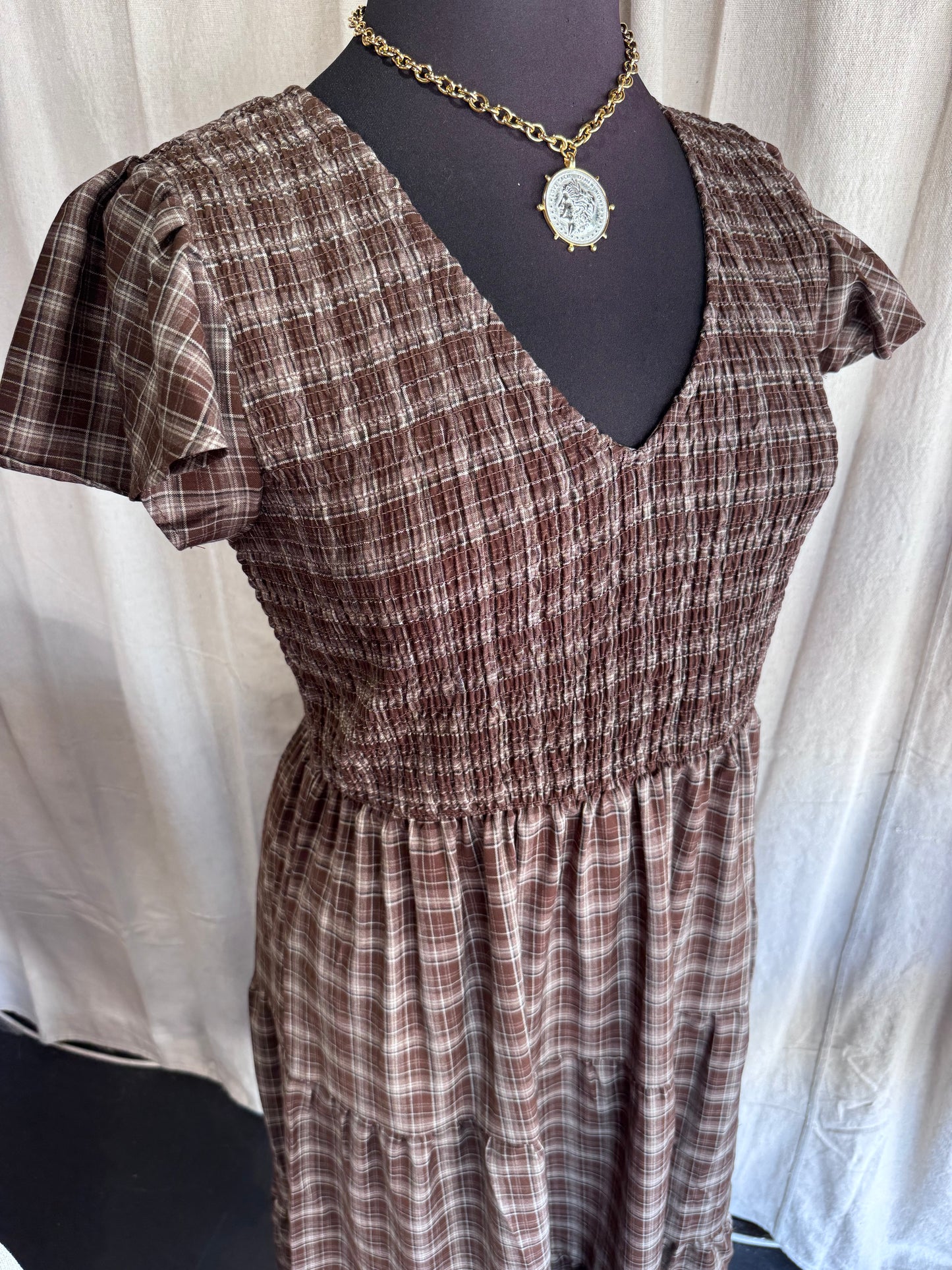 Smocked Plaid Dress