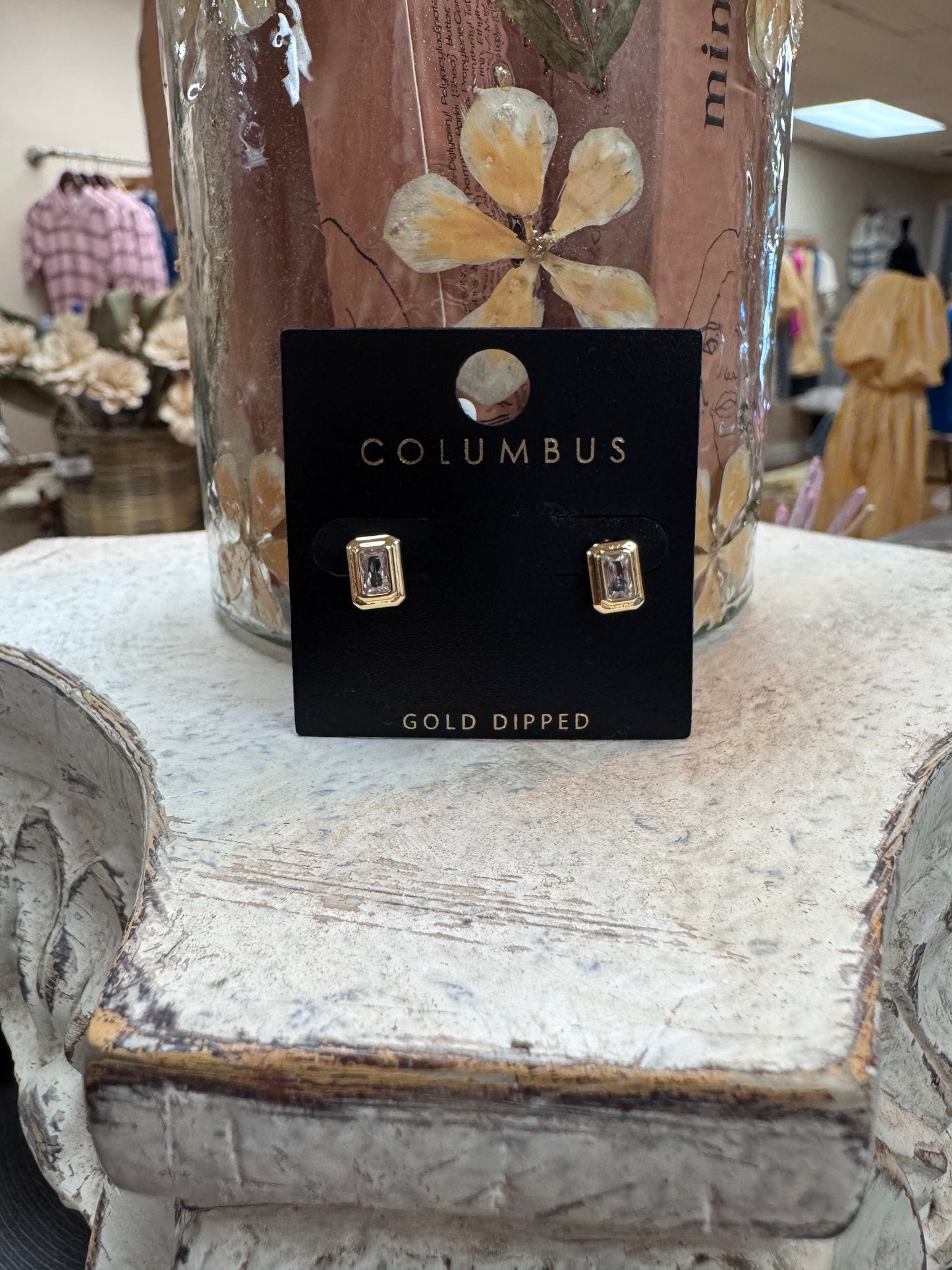 CZ Baguette Studs