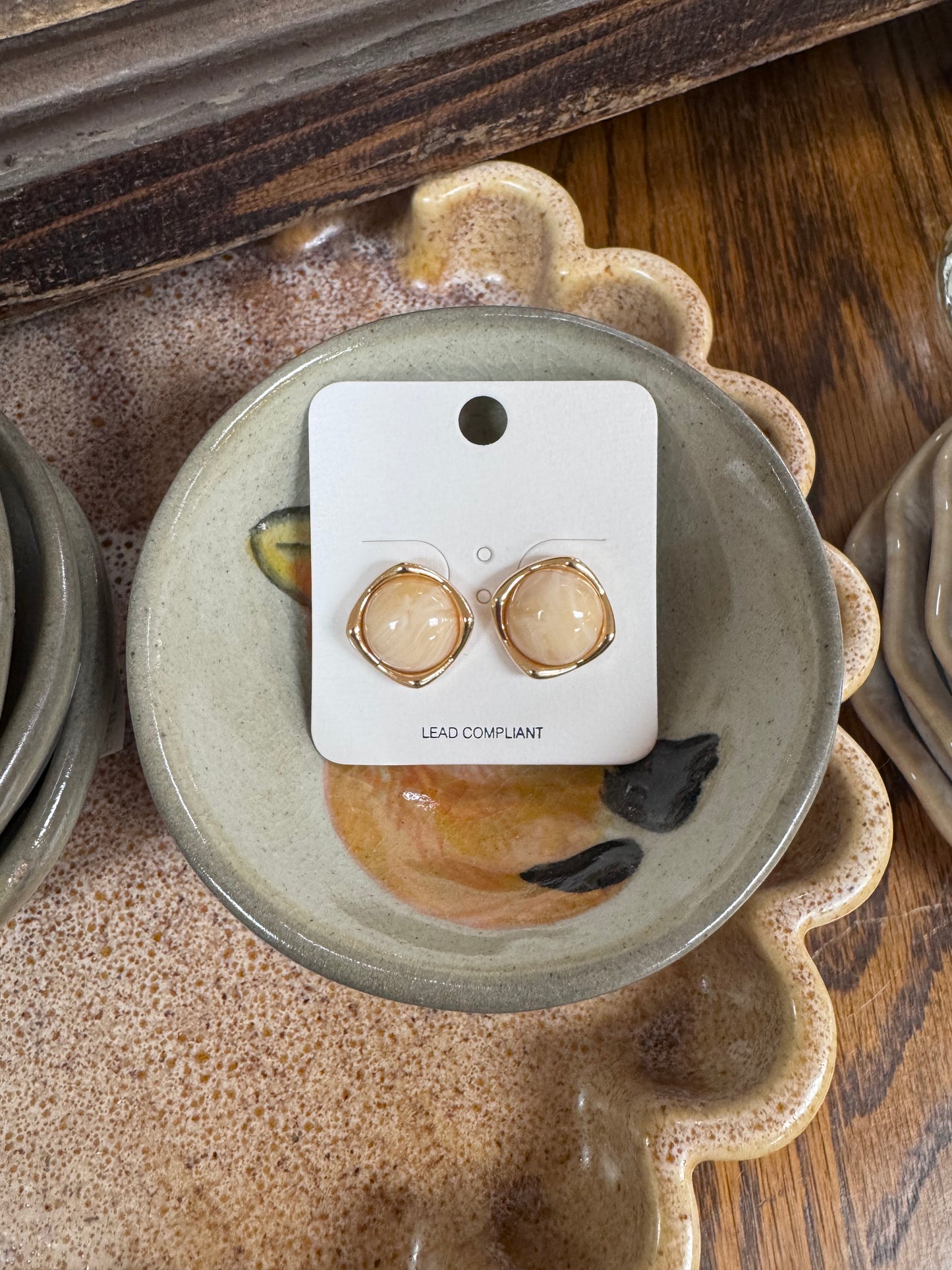 Marble Stone Stud Earrings