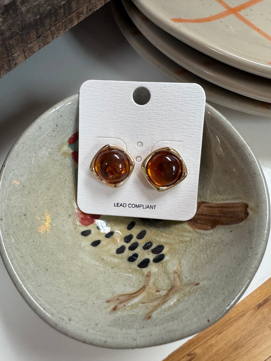 Marble Stone Studded Earrings