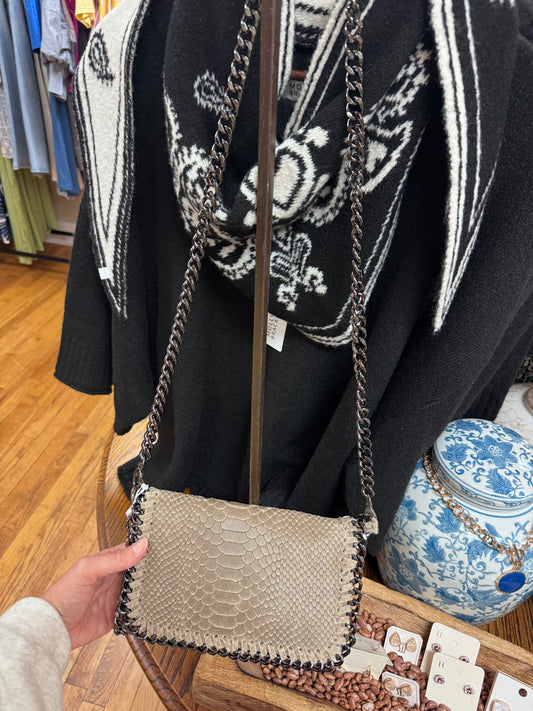 Snake & Chain Leather Crossbody