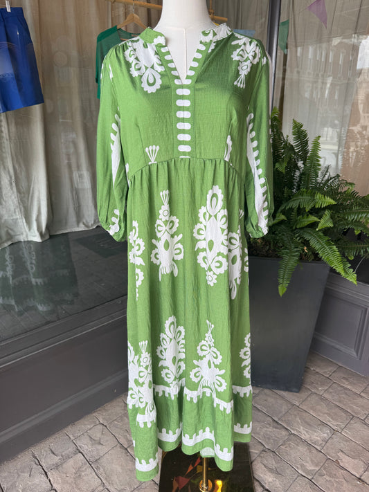 Enchanted Green Midi Dress