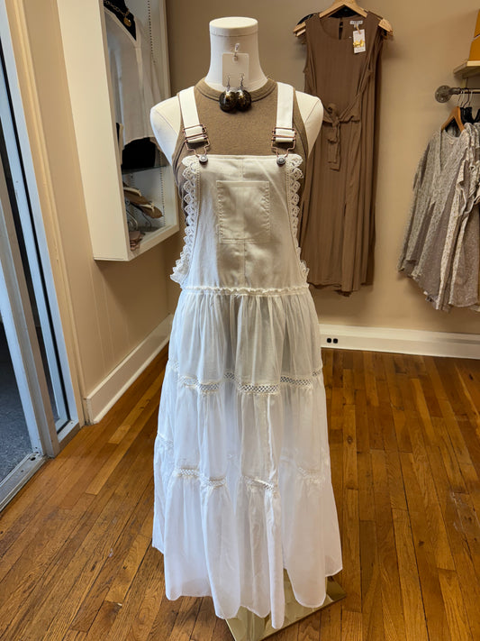 Ivory Cotton Overall Dress