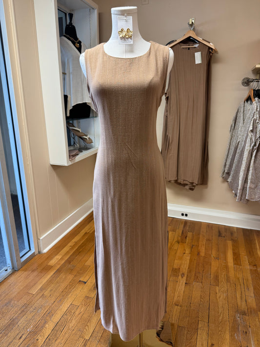 Taupe Tie Waist Dress