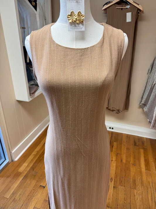 Taupe Tie Waist Dress