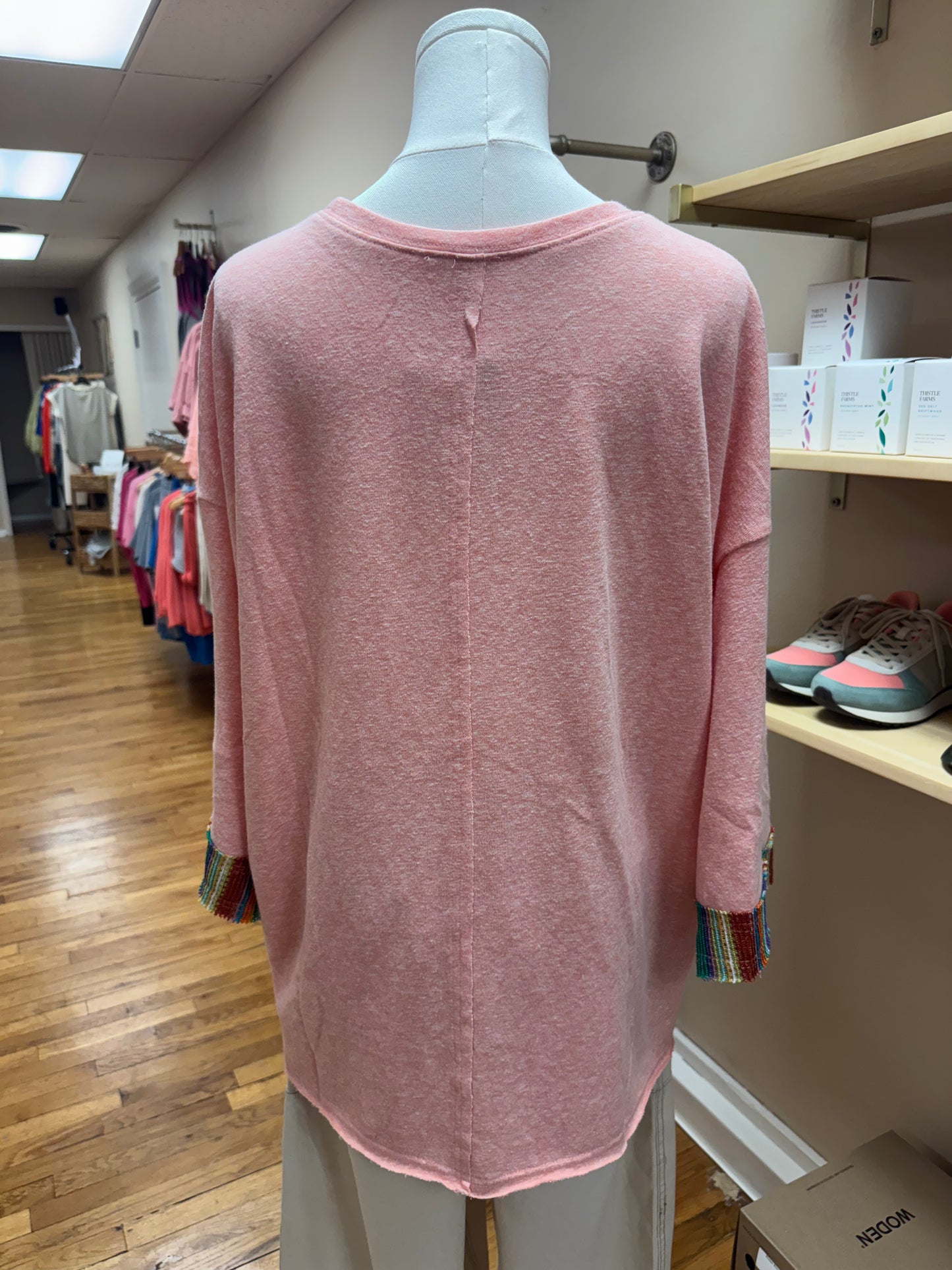 Peach Peace Sign Pullover