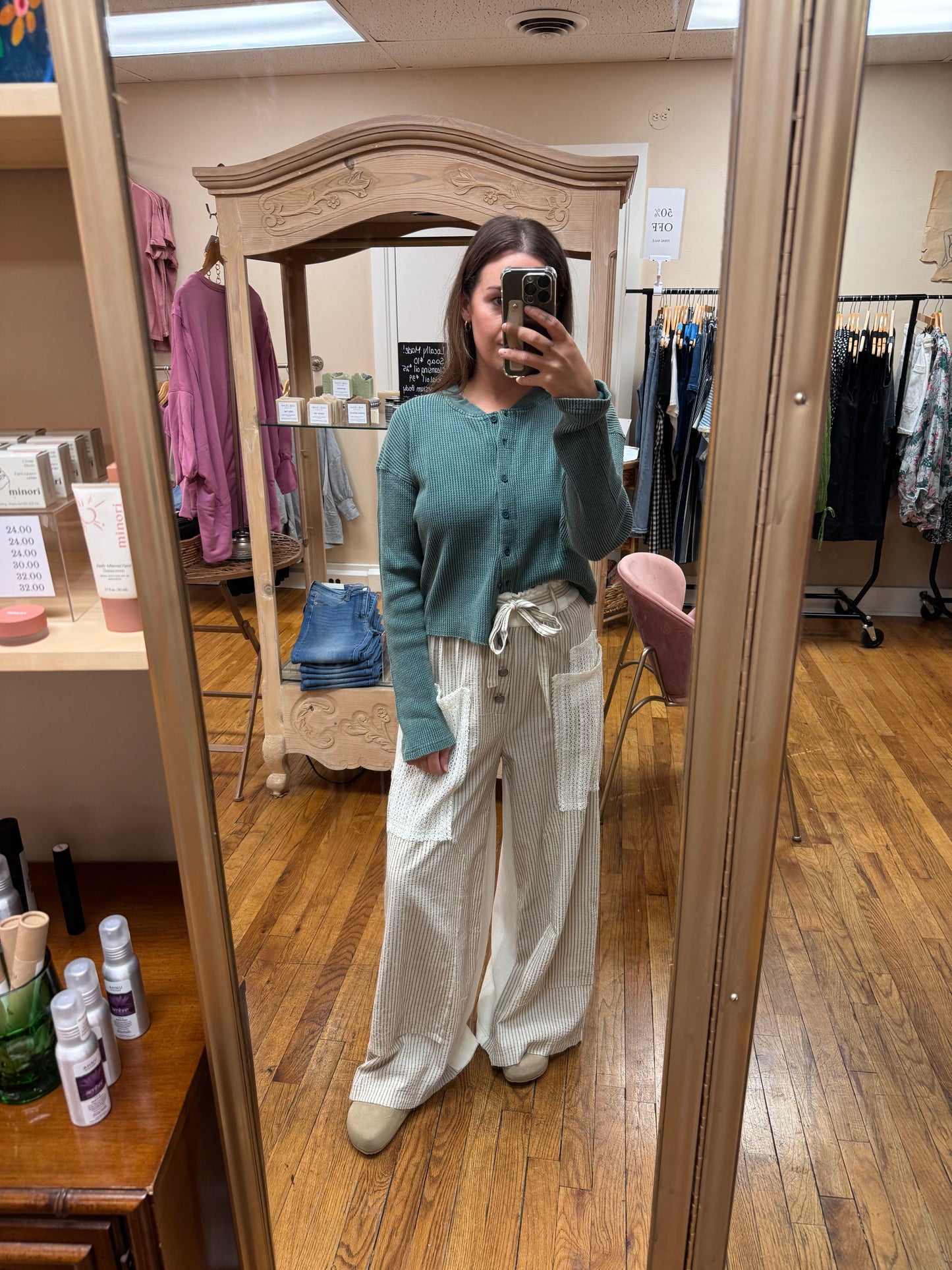 Green Waffle Top