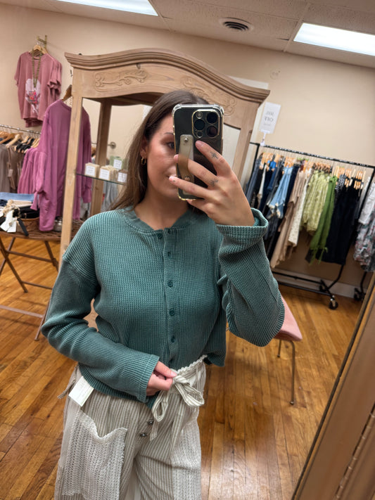 Green Waffle Top