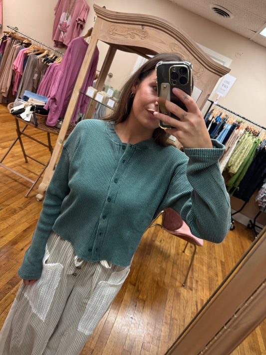 Green Waffle Top