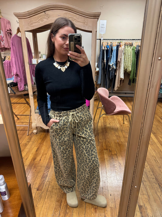 Leopard Parachute Pants