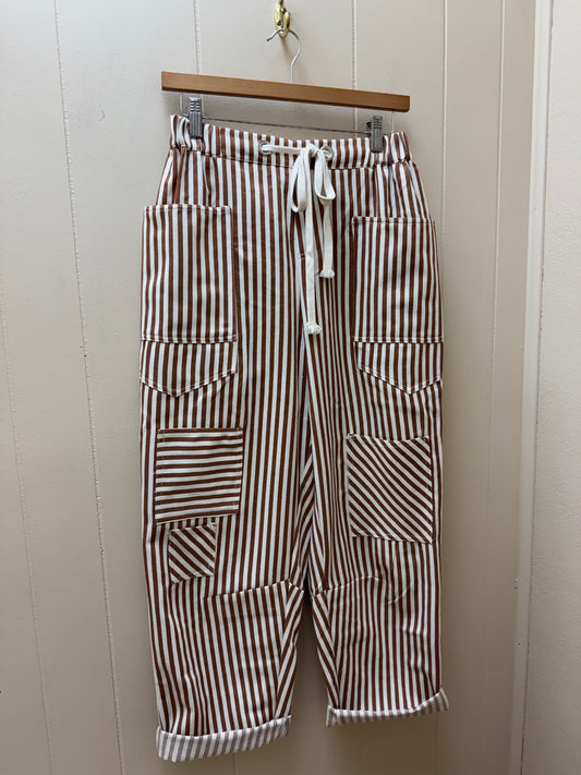 Camel Barrel Leg Pants