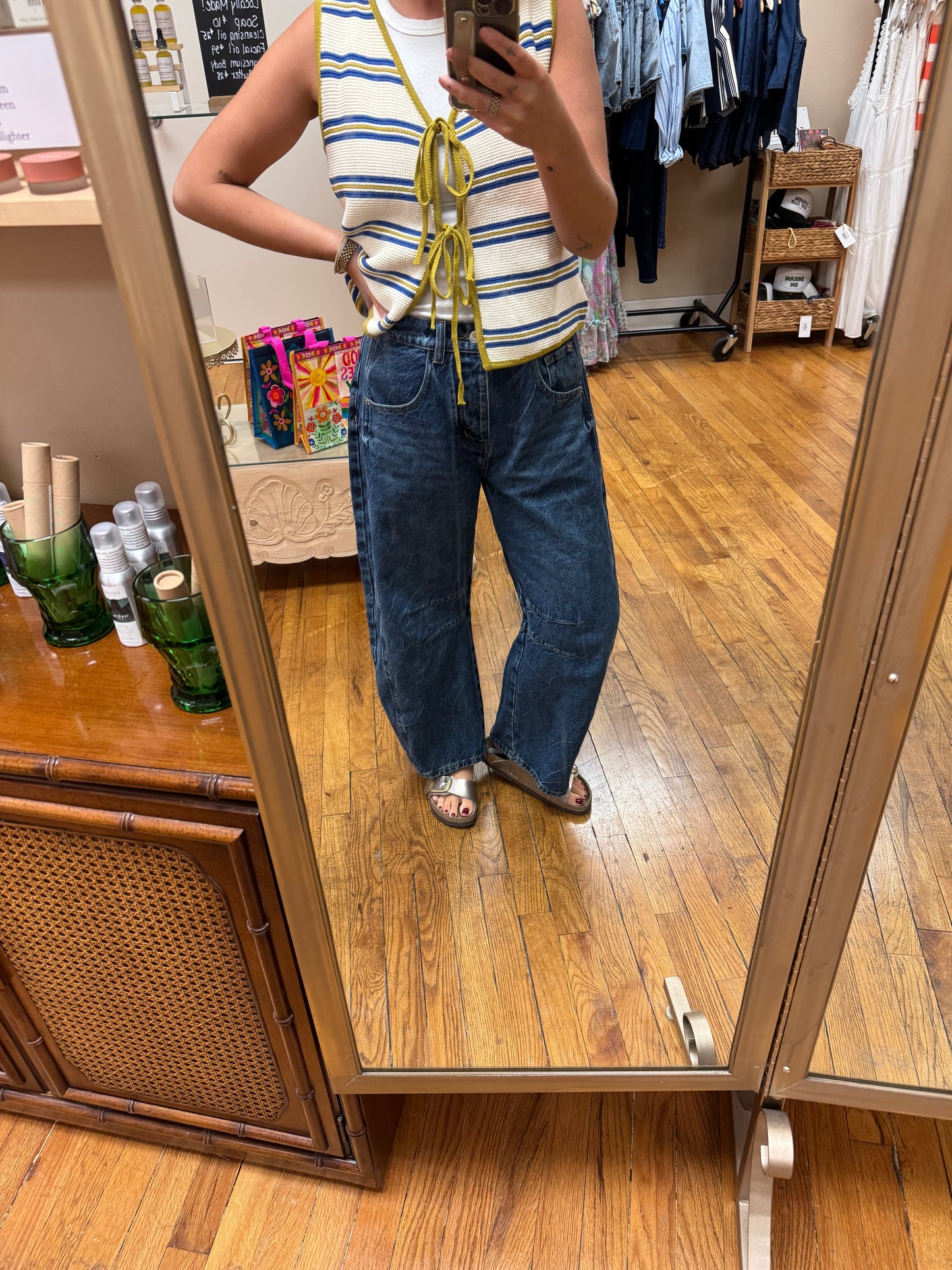 Dark Wash Barrel Jeans