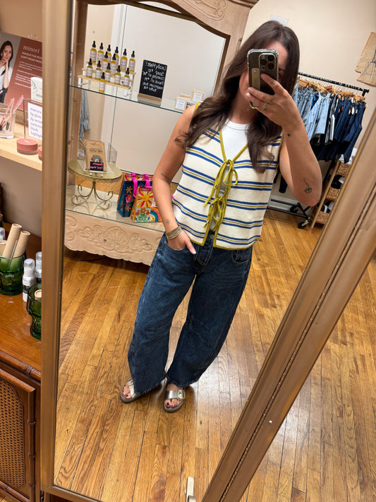 Dark Wash Barrel Jeans