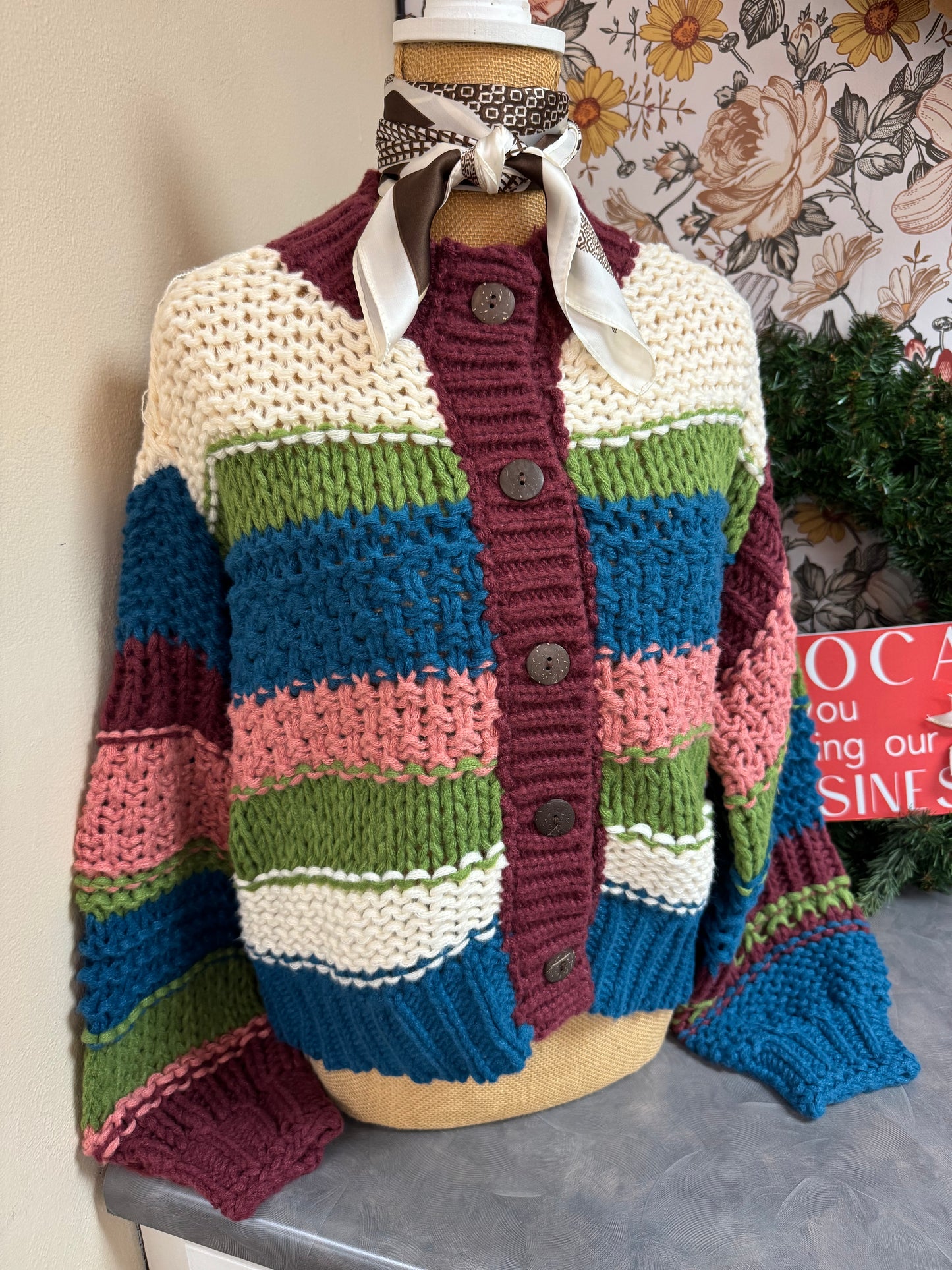 Textured Teal Cardigan