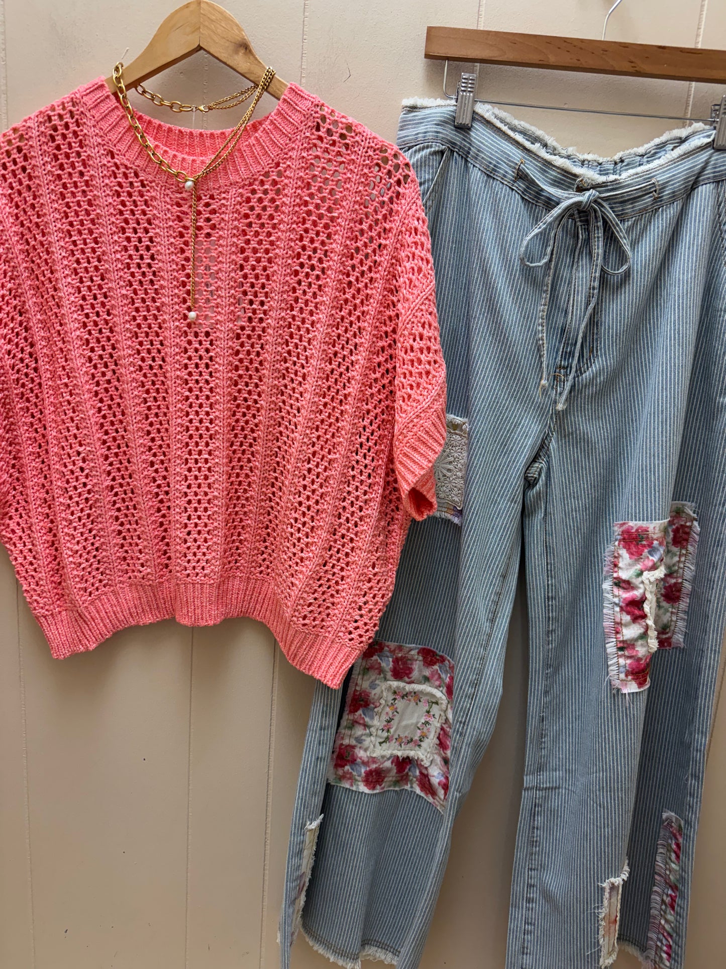 Coral Short Sleeve Sweater