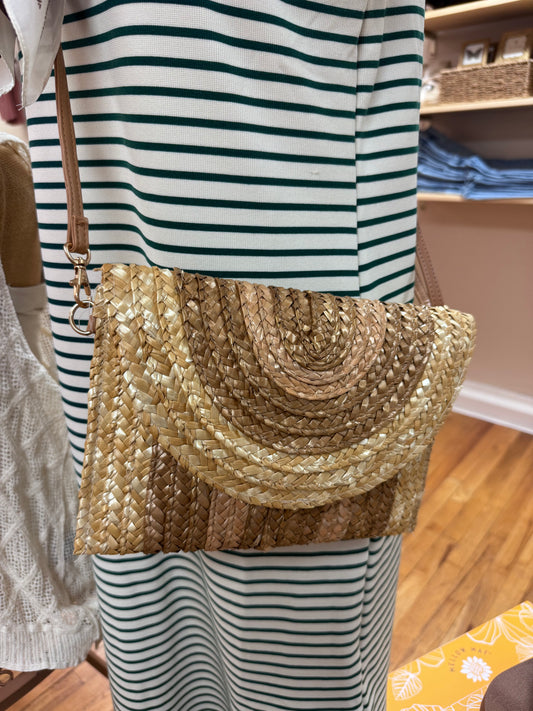 Woven Flap Crossbody/Wristlet