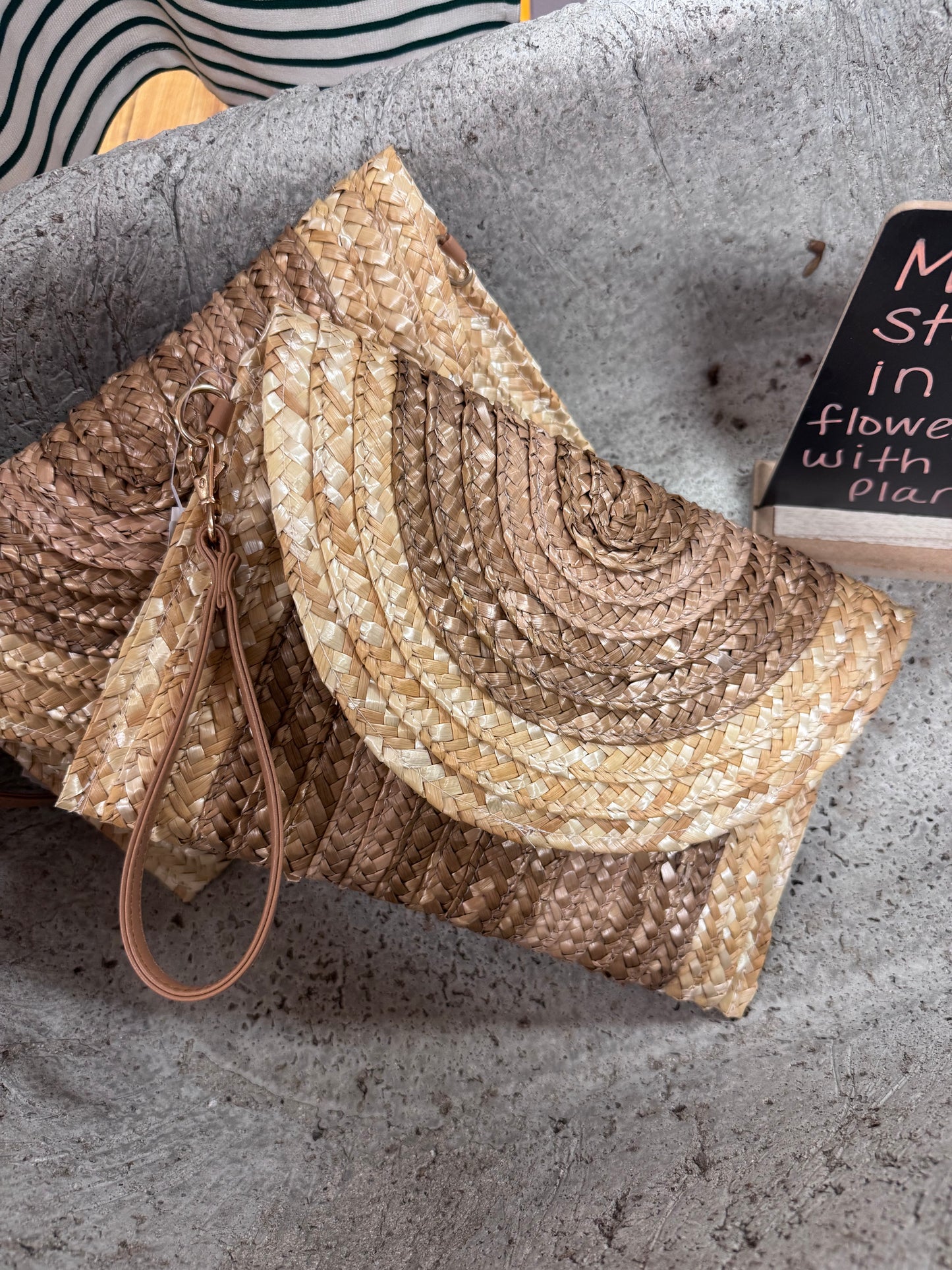 Woven Flap Crossbody/Wristlet
