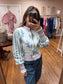 Floral Sweater Bomber Jacket