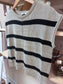 Black Striped Knit Top