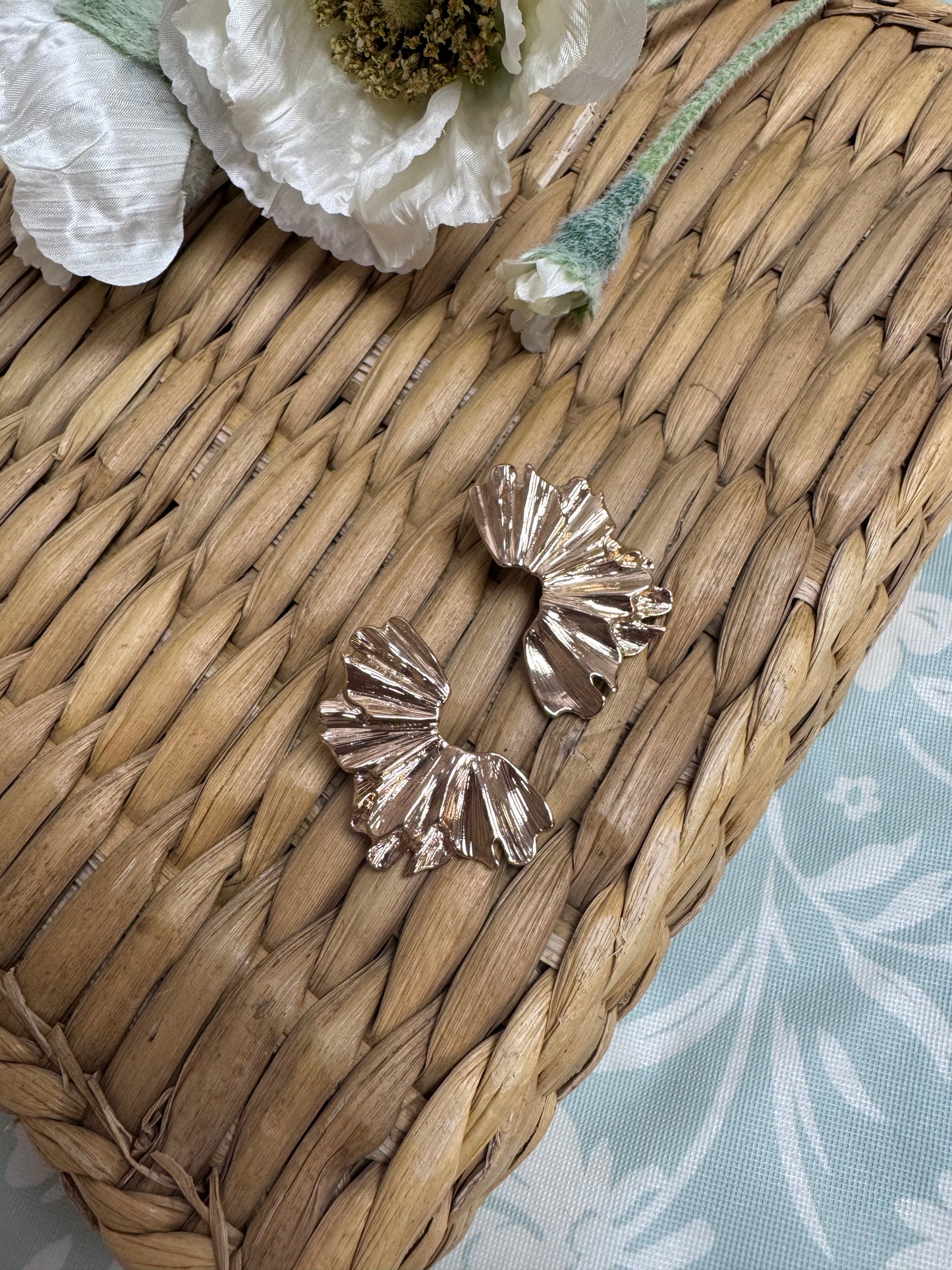 Gold Fanned Earrings