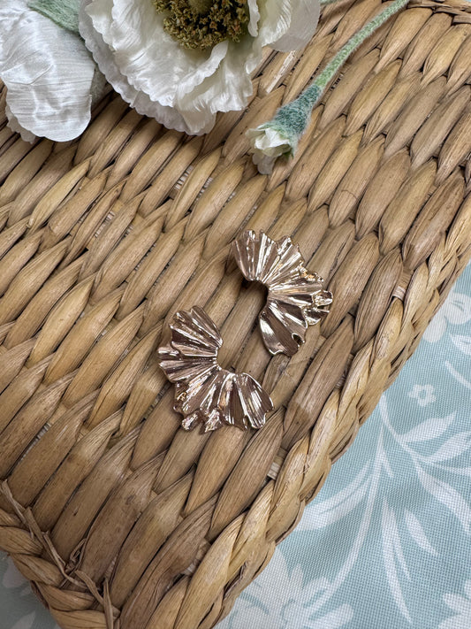 Gold Fanned Earrings