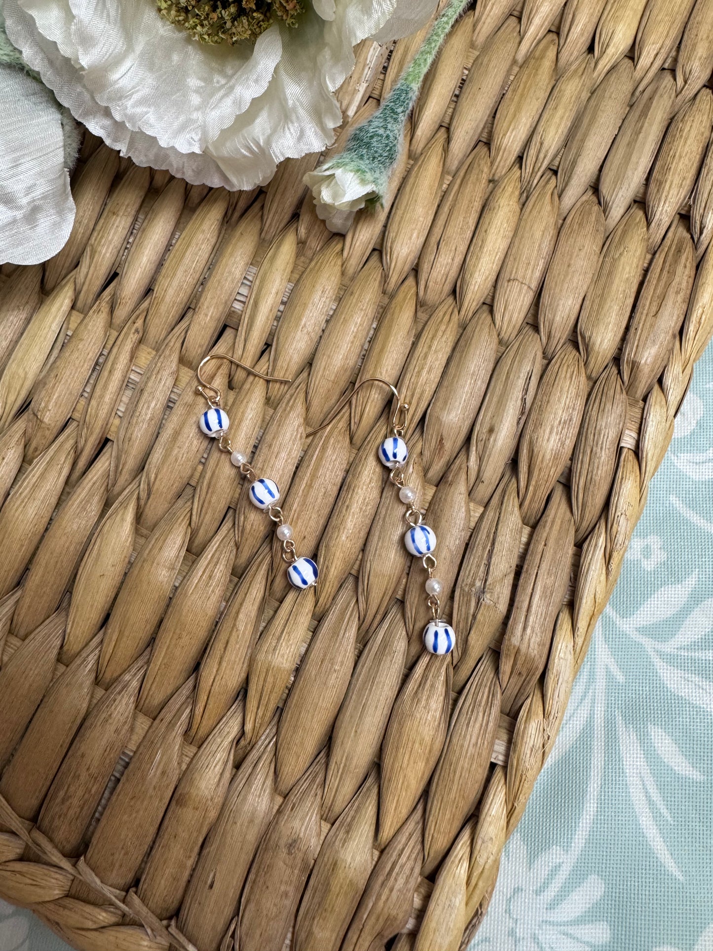 Blue Dangly Earrings
